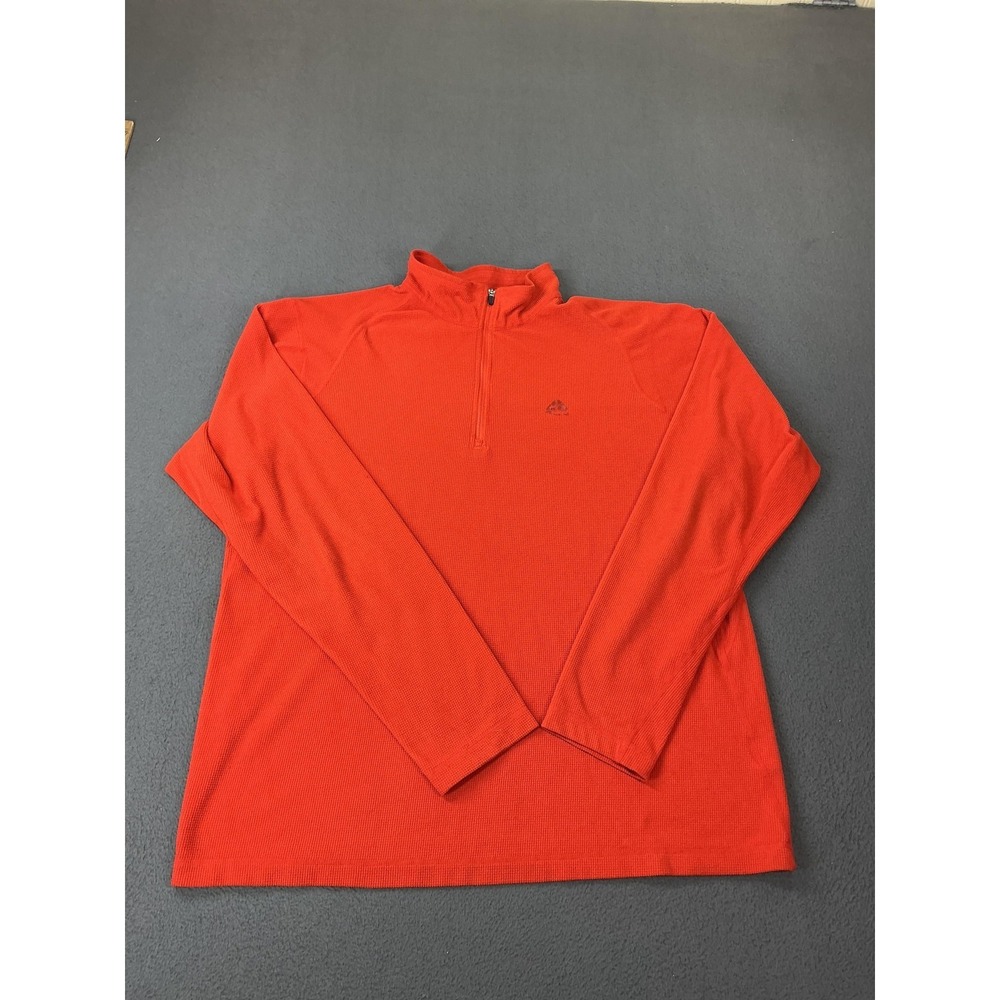 ACG Pullover Mens L Orange 1/4 Zip Long Sleeve Hiking Performance Activewear